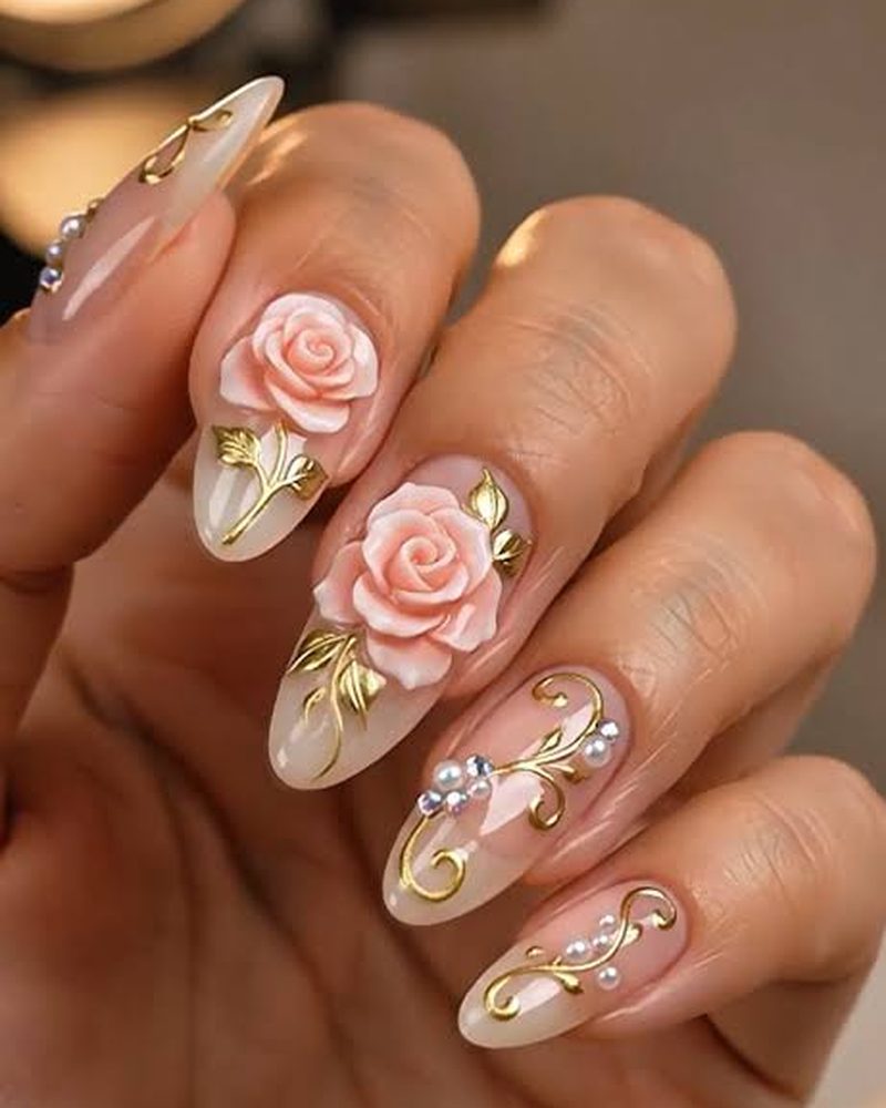 Rose and Vine nail set